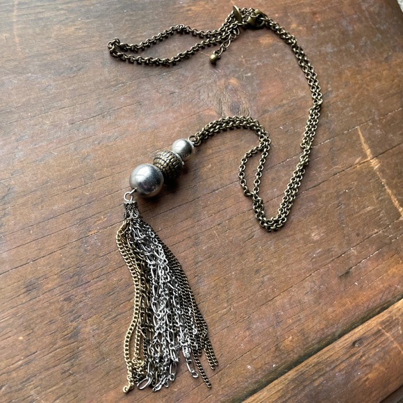 American Eagle Beaded Tassel Necklace